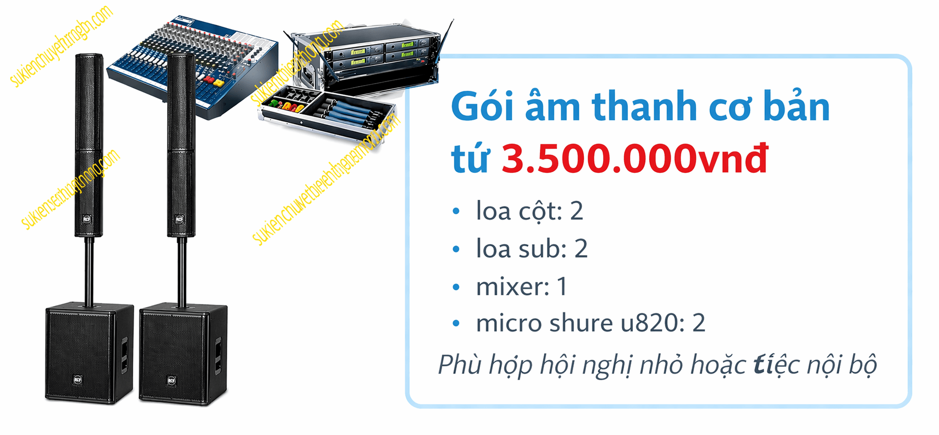cho thuê loa cột chuyên không gia nhỏ 
