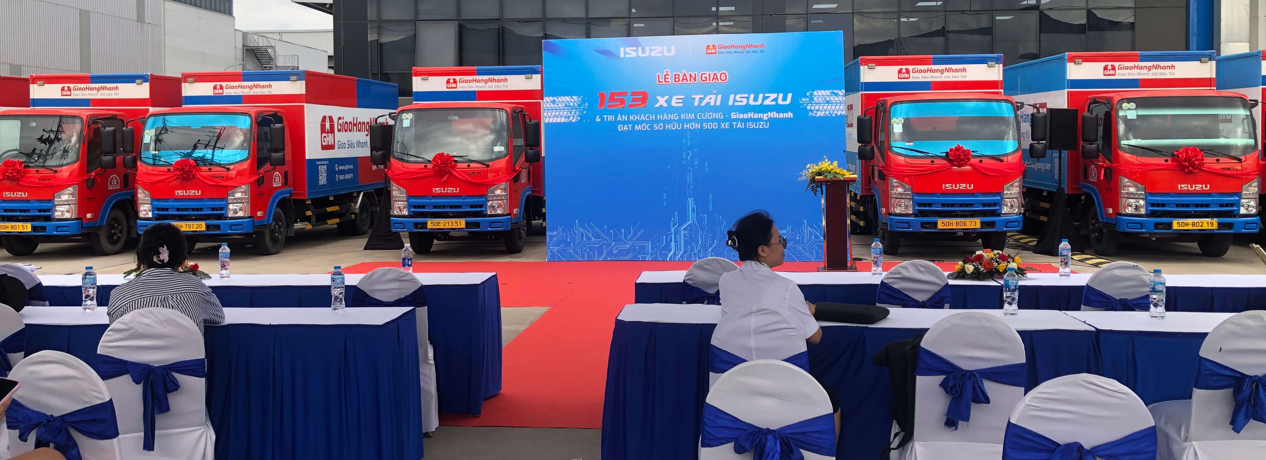 Cho thuê trọn gói thiết bị - Lễ Bàn GIao xe ISUZU